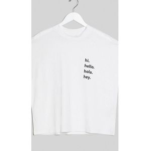 Hello Slogan High Neck T-shirt